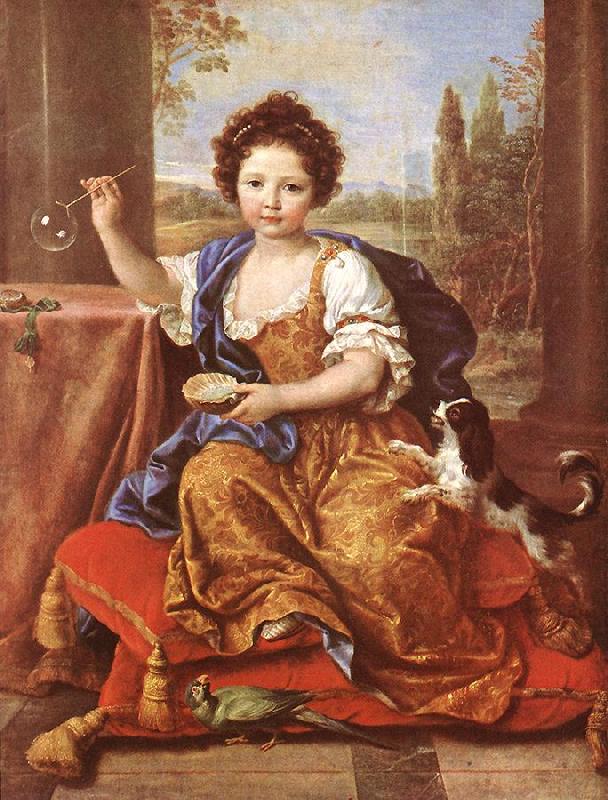 MIGNARD, Pierre Girl Blowing Soap Bubbles